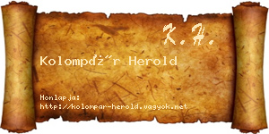Kolompár Herold névjegykártya